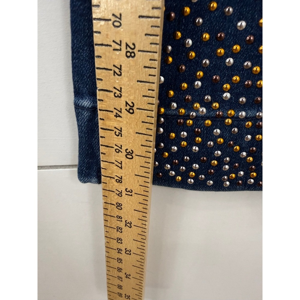 NWT Pilcro Anthropologie Retro Studded Low-Rise Flare Jeans 27 - Picture 10 of 12